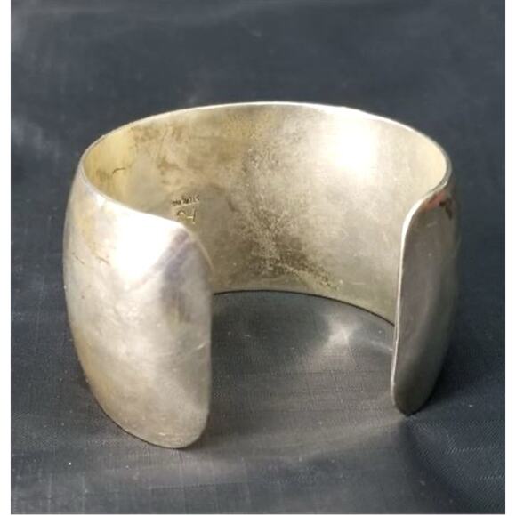 VTG Navajo Hyson Craig Signed Sterling Silver Wide Plain Cuff Bracelet 6.25” - Picture 2 of 8